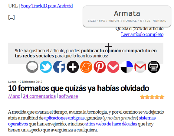 Fount: Bookmarklet para identificar la tipografía que se utiliza en una página web