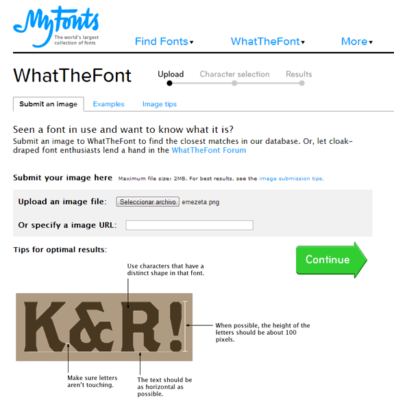WhatTheFont: Servicio para encontrar fuentes con una imagen