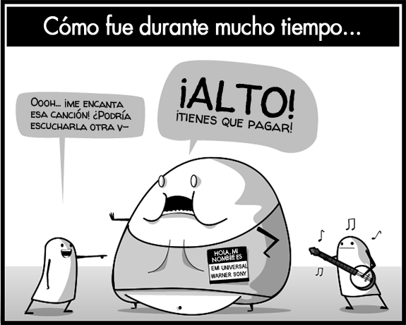 La historia de la industria de la música (Oatmeal, traducido al español)