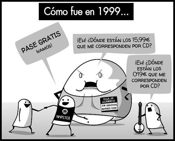La historia de la industria de la música (Oatmeal, traducido al español)