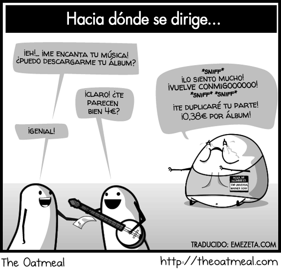 La historia de la industria de la música (Oatmeal, traducido al español)