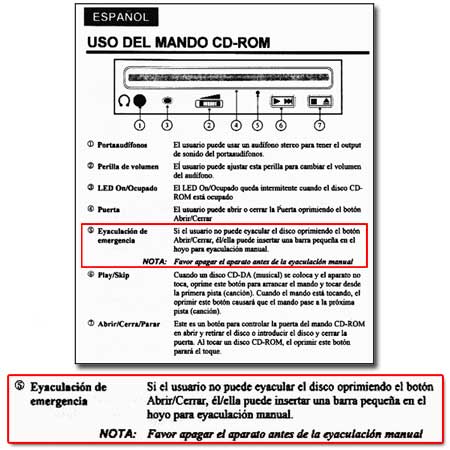 instrucciones cdrom eyaculacion emergencia