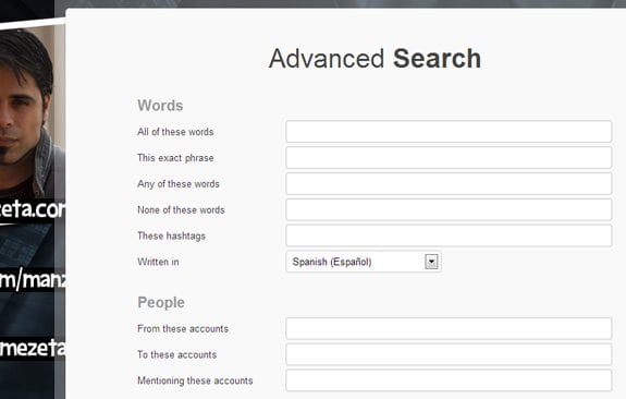 Herramientas y aplicaciones para Twitter: Advanced search twitter