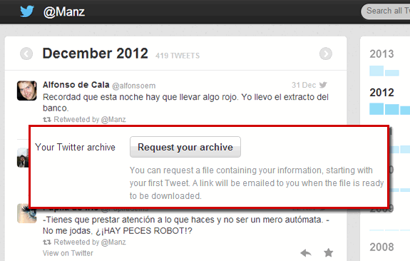 Descargar todos mis tweets de Twitter