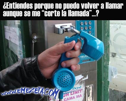 llamada cortada cabina telefono