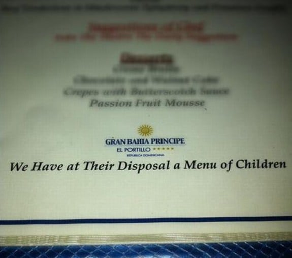 Malinterpretaciones involuntarias: Menu children