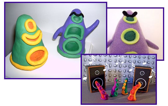 maniac mansion figuras peluches tentaculo purpura verde green tentacle purple