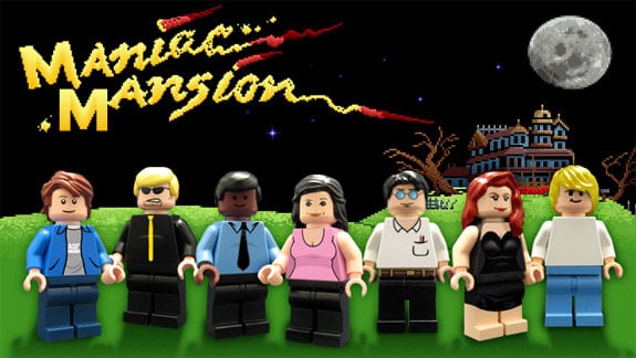 maniac mansion lego piezas figuras