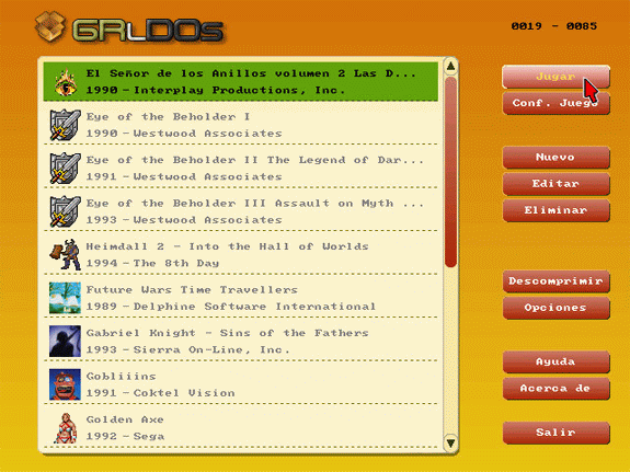 GR-Lida: Frontend para ScummVM, DOSBox y VDMSound
