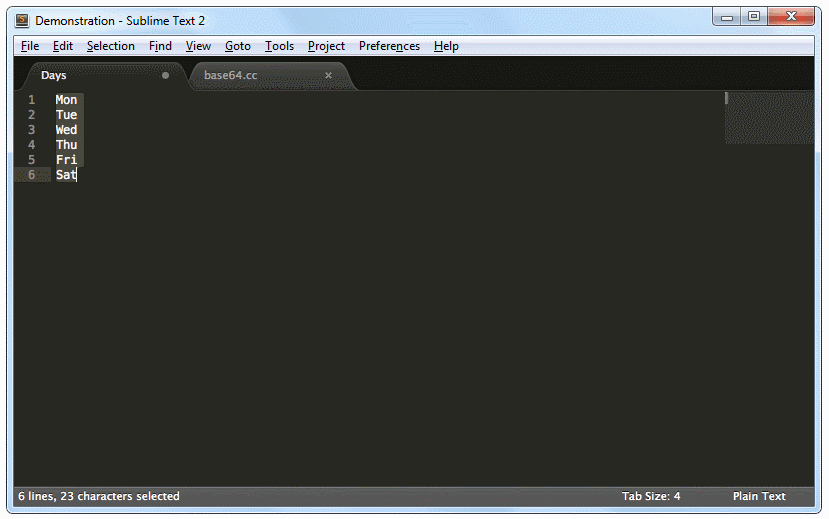Sublime Text: Ediciones múltiples