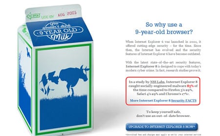internet explorer leche ie8 milk