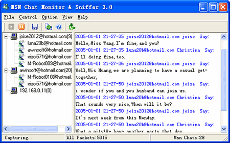 msn chat monitor sniffer