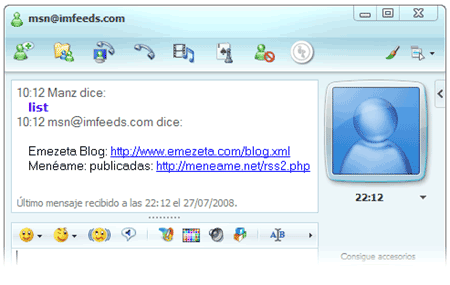 imfeeds msn messenger windows live