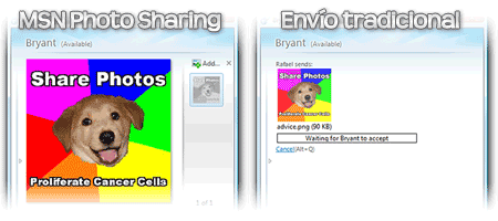 desactivar msn photo sharing envio tradicional compartir fotos