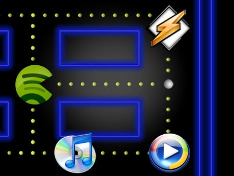 music pacman spotify winamp itunes windows media