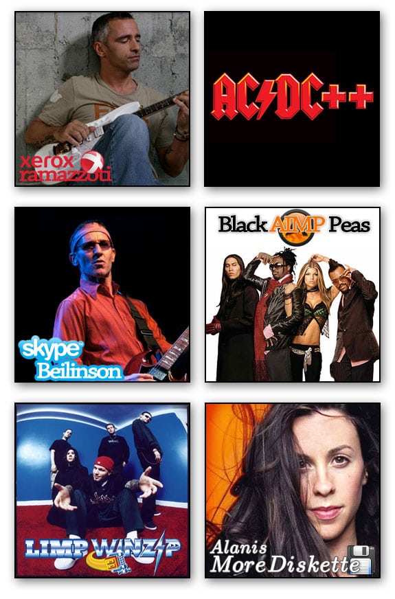 musicos PC informaticos eros ramazzotti ac dc beilinson black eyed peas limp bizkit alanis morissette