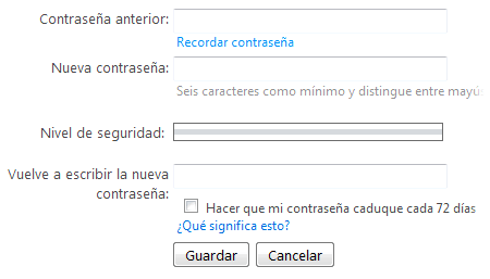 nueva contraseña