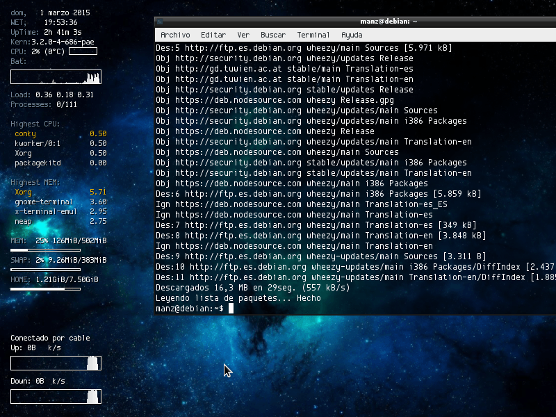 Conky, crea tus propios widgets de información en el escritorio