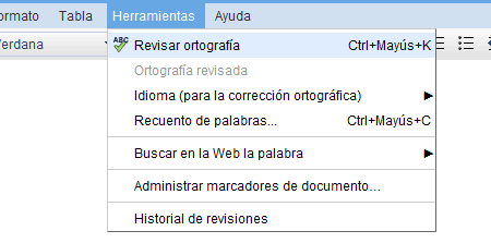 google docs ortografía corrector ortografico