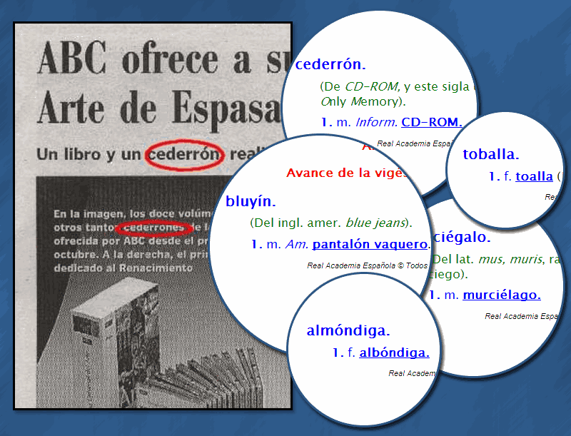 Cederrón, bluyín, murciégalo, almóndiga, toballa: Palabras horribles de la RAE