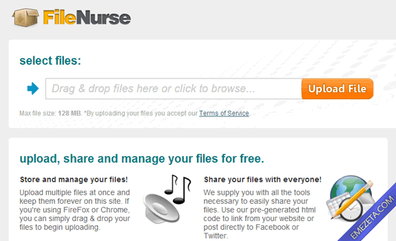 Páginas para subir o compartir archivos: Filenurse