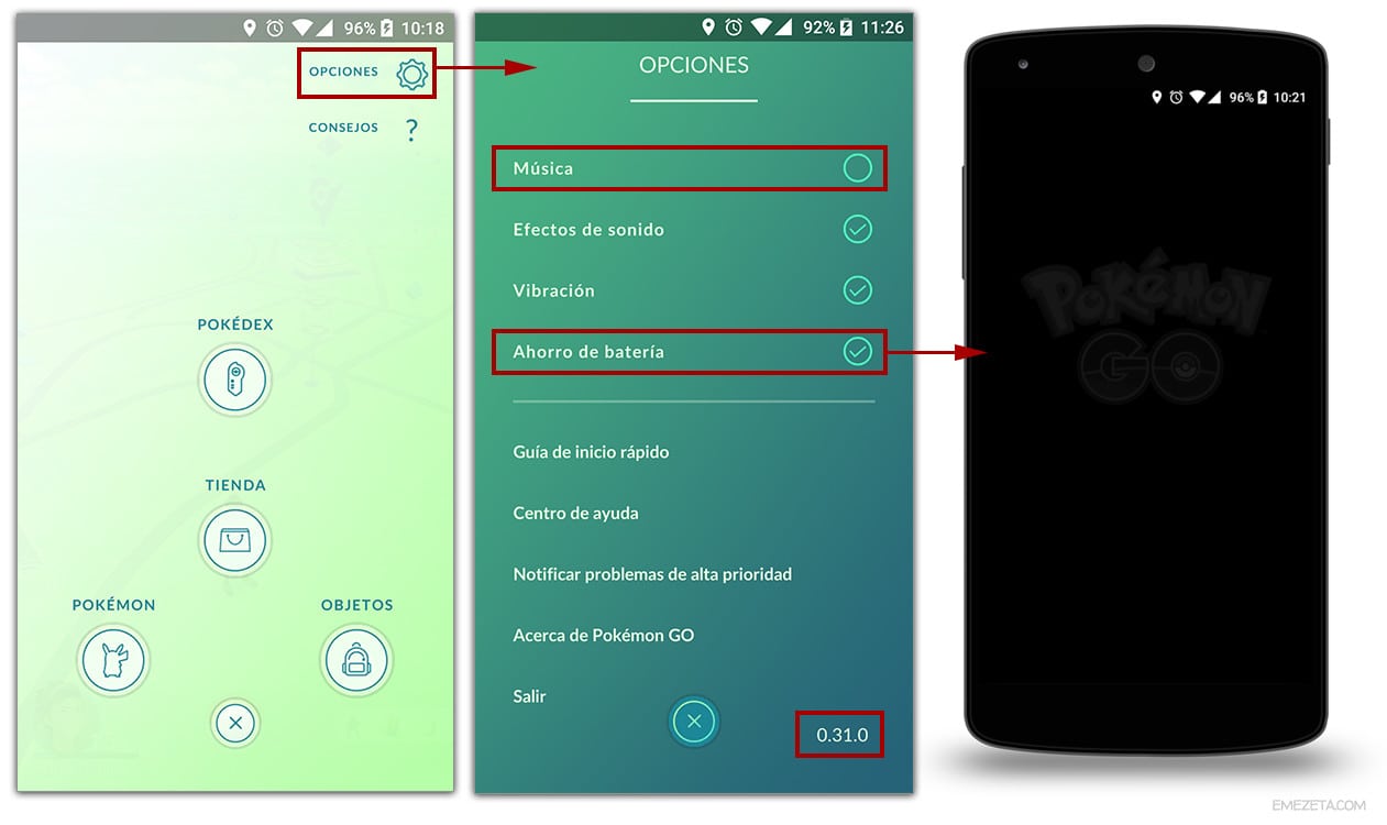 Ahorrar batería en Pokémon Go