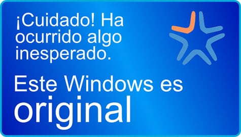 ¡Ha ocurrido algo inesperado! Su windows es original.