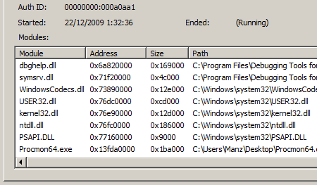 process monitor modules modulos
