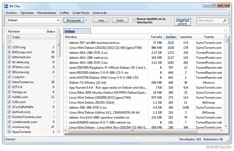 Búsquedas cómodas y fáciles en BitTorrent: Bit Che