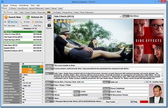 Media Companion: Programa para catalogar y organizar películas y series