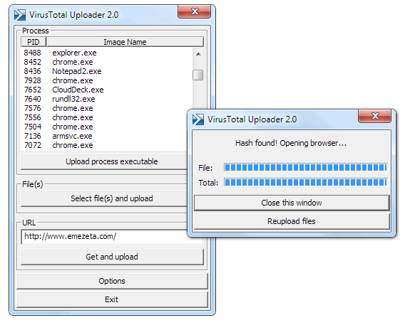 VirusTotal Uploader: Analiza ficheros sospechosos para averiguar si son virus o malware