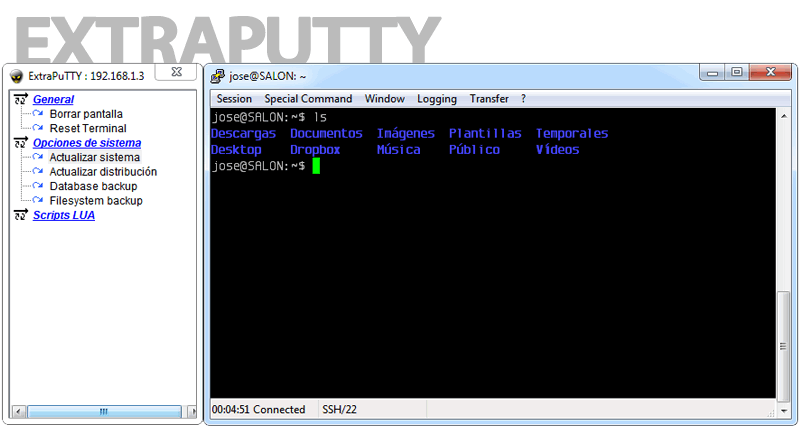 ExtraPuTTY: Fork de PuTTY que añade opciones adicionales