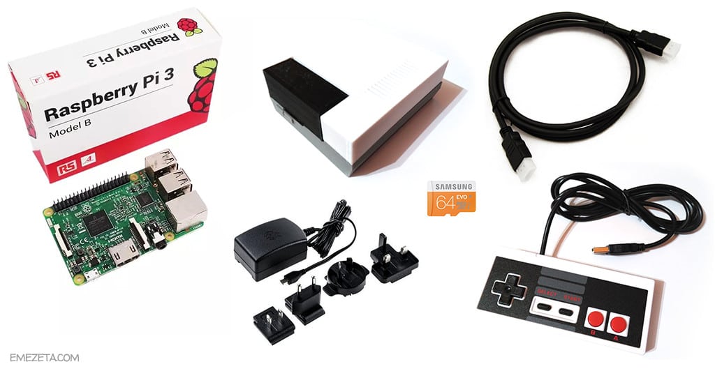 Componentes para montar consola con Raspberry Pi 3