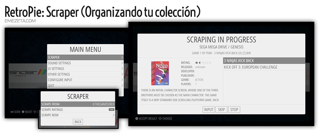 RetroPie: Scraper de información de juegos