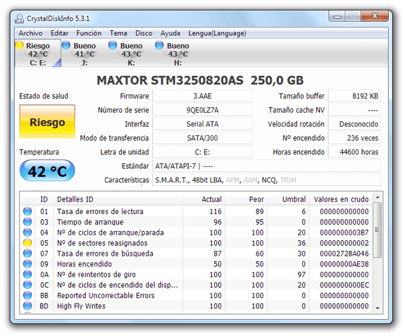 CrystalDiskInfo: Comprueba el estado de tus discos duros para averiguar si tus datos corren peligro