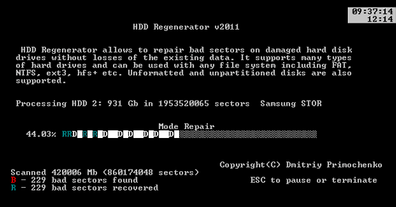 HDD Regenerator: Repara los sectores dañados de tu disco duro para recuperar los datos del mismo