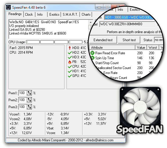 SpeedFAN: Aplicación para controlar temperaturas de tu equipo, así como el estado de los discos duros