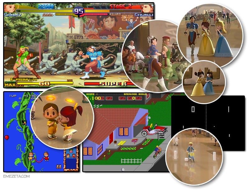 Rompe Ralph: Estación Central (Chun Li, Cammy, Paperboy, Angel kids y Pong)