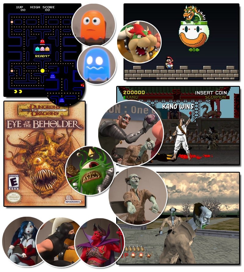 Rompe Ralph: Malos anónimos (Clyde, Bowser, Kano, Beholder y Cyril)