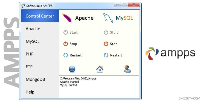 Softaculous AMPPS (Windows + Apache + MySQL + MongoDB + PHP + Python + Perl)