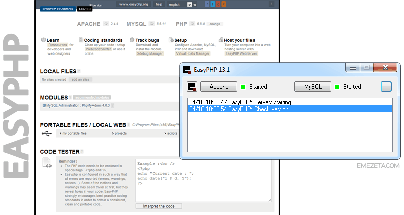 EasyPHP (Windows + Apache + MySQL + PHP)