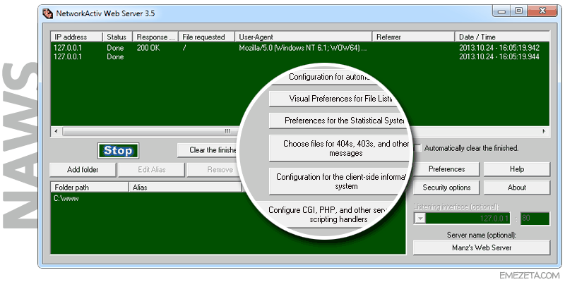 NAWS (Network Active Web Server)