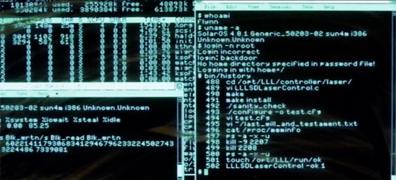 Tron Legacy: Terminal de texto de Flynns