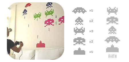 space invaders pegatinas pegatina sticks