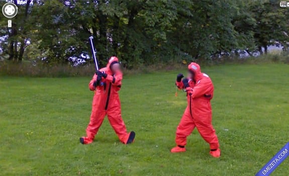 Google Street View: Buzo fight