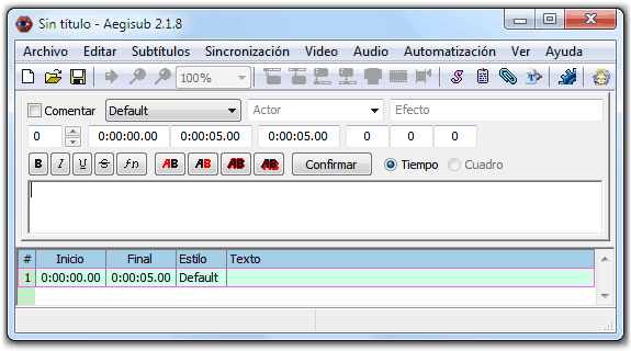 Aegisub, programa para subtitular videos