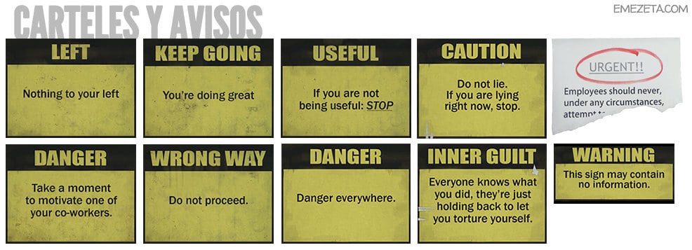 Carteles y avisos de The Stanley Parable