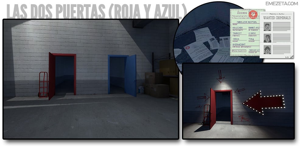 Las dos puertas (roja y azul)