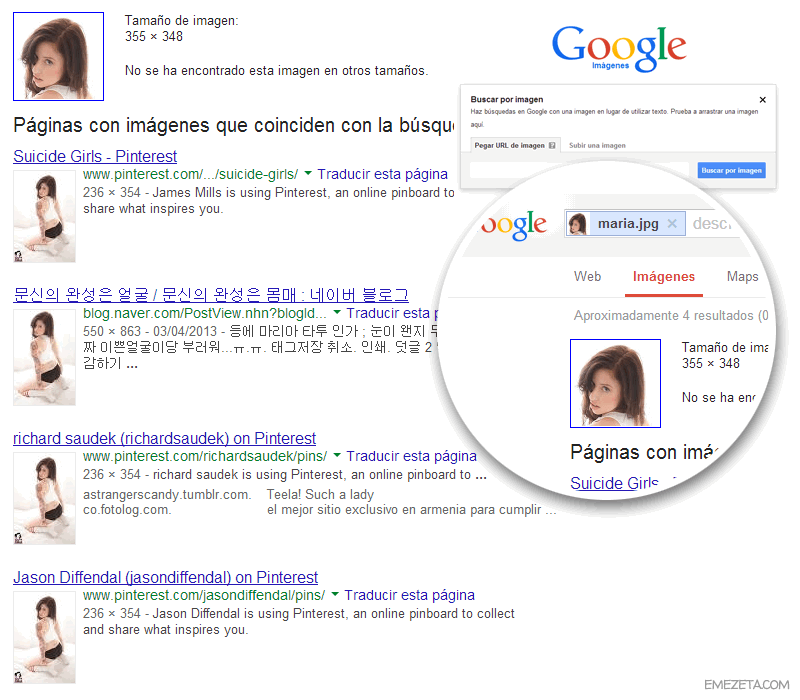 Búsqueda inversa en Google Imágenes: Suicide Girls
