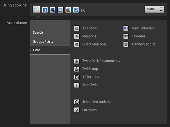 tweetdeck add column añadir columna